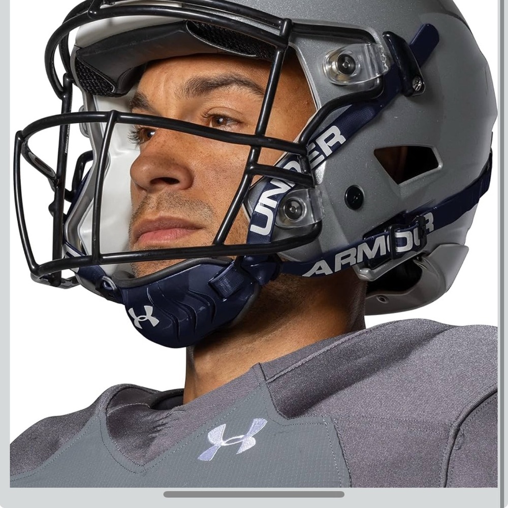 Under Armour Navy and white Football Chin Strap - Picture 4 of 9